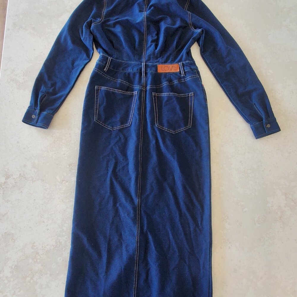 Peace Love World Denim Regular Knit Long Sleeve Dark Wash X-Small Pockets - Picture 9 of 9